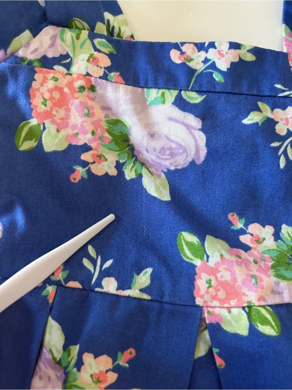 Janie and Jack Girls Dress Size 2 Blue Floral Cotton Bow Cottage Party Cute